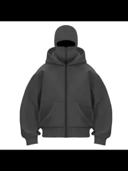 Reebok Men's New Fall/Winter Double-Pocket Hooded Sweater with Face Mask and Zipper Sports Outfit - Loose and Comfortable to Wea