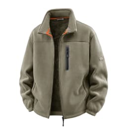 New Outerwear Men's Fleece Jacket Sweatshirts Male Thick Fleece and Windproof Sweatshirts Men Stand Up Collar Zipper Jacket Coat