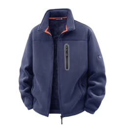 New Outerwear Men's Fleece Jacket Sweatshirts Male Thick Fleece and Windproof Sweatshirts Men Stand Up Collar Zipper Jacket Coat