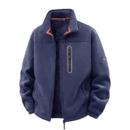New Outerwear Men's Fleece Jacket Sweatshirts Male Thick Fleece and Windproof Sweatshirts Men Stand Up Collar Zipper Jacket Coat