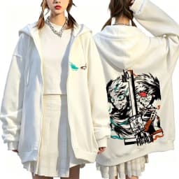 Anime My Hero Academia Zipper Hoodie Cartoon Bakugou Katsuki Graphic Zip Up Jacket Men Women Manga Oversized Zip Up Sweatshirt