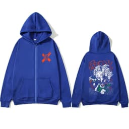 Anime My Hero Academia Zipper Hoodie Cartoon Bakugou Katsuki Graphic Zip Up Jacket Men Women Manga Oversized Zip Up Sweatshirt