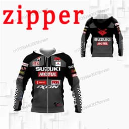 Spring and Autumn 2026 New Popular Suzuki Hoodie 3D Printing Sports Pullover Men's and Women's Motorcycle Jackets Hip Hop Street