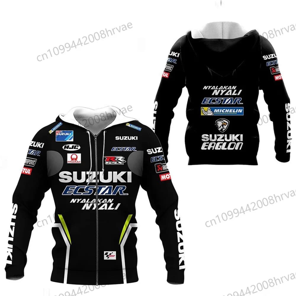 Spring and Autumn 2026 New Popular Suzuki Hoodie 3D Printing Sports Pullover Men's and Women's Motorcycle Jackets Hip Hop Street