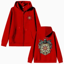 Game Dark Souls Church of The Sun Graphic Zipper Hoodie Men Women Fashion Gothic Rock Hoodies Male Casual Vintage Zip Up Jacket