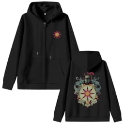 Game Dark Souls Church of The Sun Graphic Zipper Hoodie Men Women Fashion Gothic Rock Hoodies Male Casual Vintage Zip Up Jacket