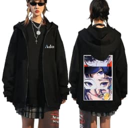 Ado World Tour 2025 Hibana Zipper Hoodie Men Women Fashion Japanese Style Zip Up Jacket Unisex Casual Vintage Zip Up Sweatshirt