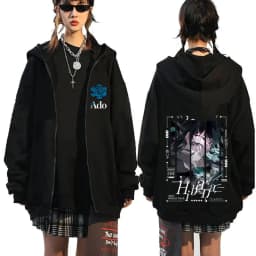 Ado World Tour 2025 Hibana Zipper Hoodie Men Women Fashion Japanese Style Zip Up Jacket Unisex Casual Vintage Zip Up Sweatshirt