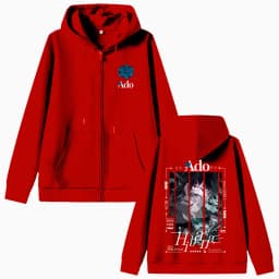Ado World Tour 2025 Hibana Zipper Hoodie Men Women Fashion Japanese Style Zip Up Jacket Unisex Casual Vintage Zip Up Sweatshirt