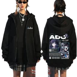 Ado World Tour 2025 Hibana Zipper Hoodie Men Women Fashion Japanese Style Zip Up Jacket Unisex Casual Vintage Zip Up Sweatshirt
