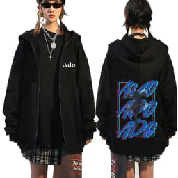 Ado World Tour 2025 Hibana Zipper Hoodie Men Women Fashion Japanese Style Zip Up Jacket Unisex Casual Vintage Zip Up Sweatshirt