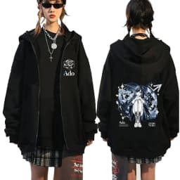Ado World Tour 2025 Hibana Zipper Hoodie Men Women Fashion Japanese Style Zip Up Jacket Unisex Casual Vintage Zip Up Sweatshirt