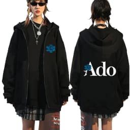 Ado World Tour 2025 Hibana Zipper Hoodie Men Women Fashion Japanese Style Zip Up Jacket Unisex Casual Vintage Zip Up Sweatshirt