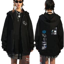Ado World Tour 2025 Hibana Zipper Hoodie Men Women Fashion Japanese Style Zip Up Jacket Unisex Casual Vintage Zip Up Sweatshirt