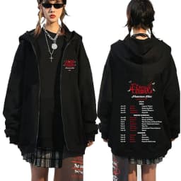 Ado World Tour 2025 Hibana Zipper Hoodie Men Women Fashion Japanese Style Zip Up Jacket Unisex Casual Vintage Zip Up Sweatshirt