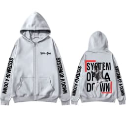 System of A Down Zipper Hoodie Men Women Rock Vintage Fleece Zip Up Jacket Men's 90s Alternative Metal Merch Zip Up Sweatshirt
