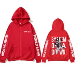System of A Down Zipper Hoodie Men Women Rock Vintage Fleece Zip Up Jacket Men's 90s Alternative Metal Merch Zip Up Sweatshirt