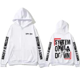 System of A Down Zipper Hoodie Men Women Rock Vintage Fleece Zip Up Jacket Men's 90s Alternative Metal Merch Zip Up Sweatshirt