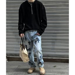 Afashion Men's Zipper Hoodie Sweatshirt Henry Collar Polka Dot Texture Fabric Spring Autumn Casual Style Outerwear Trendy Po