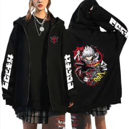 Anime Gachiakuta Enjin Same Style Zipper Hoodie Men Women Casual Oversized Zip Up Jacket Unisex Manga Cosplay Zip Up Sweatshirts