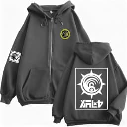 Anime Gachiakuta Enjin Same Style Zipper Hoodie Men Women Casual Oversized Zip Up Jacket Unisex Manga Cosplay Zip Up Sweatshirts