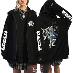 Anime Gachiakuta Enjin Same Style Zipper Hoodie Men Women Casual Oversized Zip Up Jacket Unisex Manga Cosplay Zip Up Sweatshirts