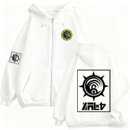 Anime Gachiakuta Enjin Same Style Zipper Hoodie Men Women Casual Oversized Zip Up Jacket Unisex Manga Cosplay Zip Up Sweatshirts