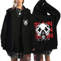 Anime Gachiakuta Enjin Same Style Zipper Hoodie Men Women Casual Oversized Zip Up Jacket Unisex Manga Cosplay Zip Up Sweatshirts