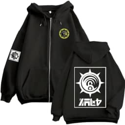 Anime Gachiakuta Enjin Same Style Zipper Hoodie Men Women Casual Oversized Zip Up Jacket Unisex Manga Cosplay Zip Up Sweatshirts