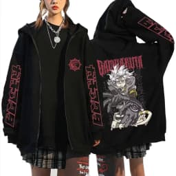 Anime Gachiakuta Enjin Same Style Zipper Hoodie Men Women Casual Oversized Zip Up Jacket Unisex Manga Cosplay Zip Up Sweatshirts