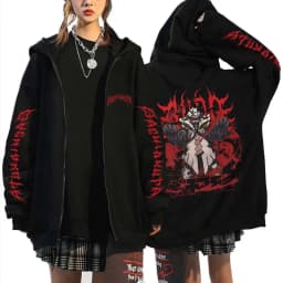 Anime Gachiakuta Enjin Same Style Zipper Hoodie Men Women Casual Oversized Zip Up Jacket Unisex Manga Cosplay Zip Up Sweatshirts