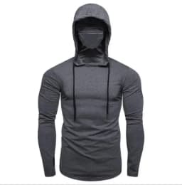 2027 Men Solid Color Hoodies Autumn Leisure Fitness Sweatshirt Men's Thin Sweater Hooded Long-Sleeved Hoodie M-5XL