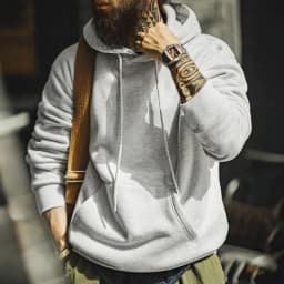 Maden Vintage Men's Heavyweight Rocky Hoodie Loose Fit Fleece-lined Warm Pullover Casual Thickened Layered Tops for Fall Winter
