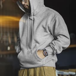 Maden Vintage Men's Heavyweight Rocky Hoodie Loose Fit Fleece-lined Warm Pullover Casual Thickened Layered Tops for Fall Winter