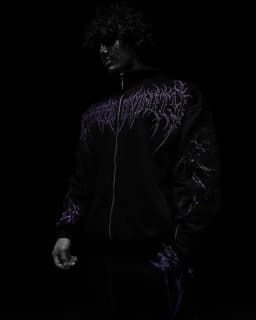 Men's Gothic Streetwear Zip-Up Hoodie Black Edgy Urban Athletic Dark Style Casual Oversized Pullover Sweatshirt with Zipper
