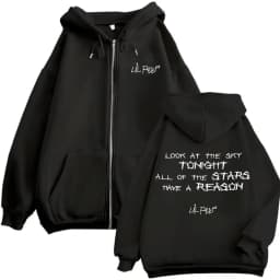 Lil Peep Look At The Sky Tonight All of The Stars Have A Reason Zipper Hoodie Men Women Hip Hop Fashion Pop Music Zip Up Jacket