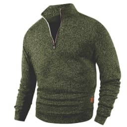 Animal Game Men's Half Zipper Sweatshirts Long Sleeve Solid Pullover Turtleneck Streetwear Warm Jacket Sport Coats Outerwear