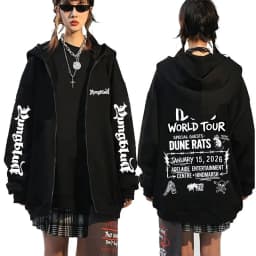 Yungblud IDOLS Wings Album Tour 2025 Zipper Hoodie Male Oversized Zip Up Jacket Men Women Clothing Hip Hop Hoodies Streetwear