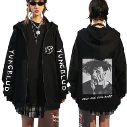 Yungblud IDOLS Wings Album Tour 2025 Zipper Hoodie Male Oversized Zip Up Jacket Men Women Clothing Hip Hop Hoodies Streetwear