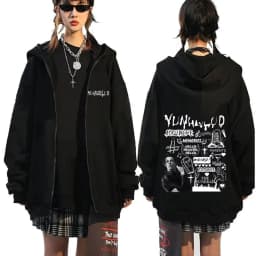 Yungblud IDOLS Wings Album Tour 2025 Zipper Hoodie Male Oversized Zip Up Jacket Men Women Clothing Hip Hop Hoodies Streetwear
