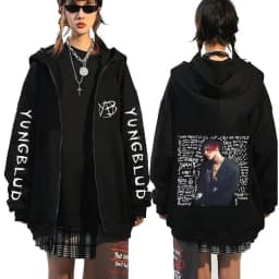 Yungblud IDOLS Wings Album Tour 2025 Zipper Hoodie Male Oversized Zip Up Jacket Men Women Clothing Hip Hop Hoodies Streetwear