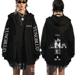 Yungblud IDOLS Wings Album Tour 2025 Zipper Hoodie Male Oversized Zip Up Jacket Men Women Clothing Hip Hop Hoodies Streetwear