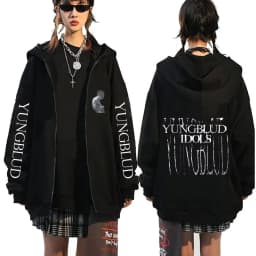 Yungblud IDOLS Wings Album Tour 2025 Zipper Hoodie Male Oversized Zip Up Jacket Men Women Clothing Hip Hop Hoodies Streetwear
