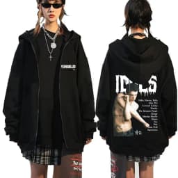 Yungblud IDOLS Wings Album Tour 2025 Zipper Hoodie Male Oversized Zip Up Jacket Men Women Clothing Hip Hop Hoodies Streetwear