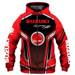 Suzuki Men's Outdoor Motorcycle Hoodie Cycling Sports Zipper Sweatshirt Fashionable Street Print Graphic Casual Men's Hoodie