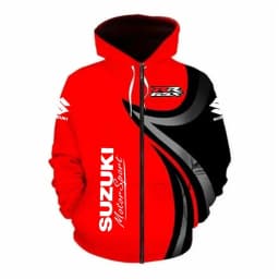 Suzuki Men's Outdoor Motorcycle Hoodie Cycling Sports Zipper Sweatshirt Fashionable Street Print Graphic Casual Men's Hoodie