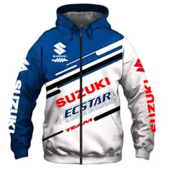 Suzuki Men's Outdoor Motorcycle Hoodie Cycling Sports Zipper Sweatshirt Fashionable Street Print Graphic Casual Men's Hoodie