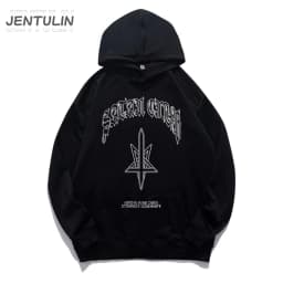 Hip Hop Streetwear Men Hoodies Satan Club Graphic Print Hooded Women Unisex Autumn Winter Punk Sweatshirts Y2K Coat Clothes Goth
