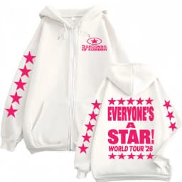 5 Seconds of Summer Everyone's A Star Zipper Hoodie Men Women Casual Fleece Jacket Sweatshirt Hip Hop Pop Music Zip Up Pullovers