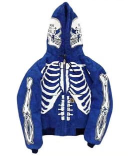 Skull Print Hooded Long Sve Sweatirt Casual Loose Fit Youthful Printed Hoodie Zipper Closure Comfortable Spring Autumn Top